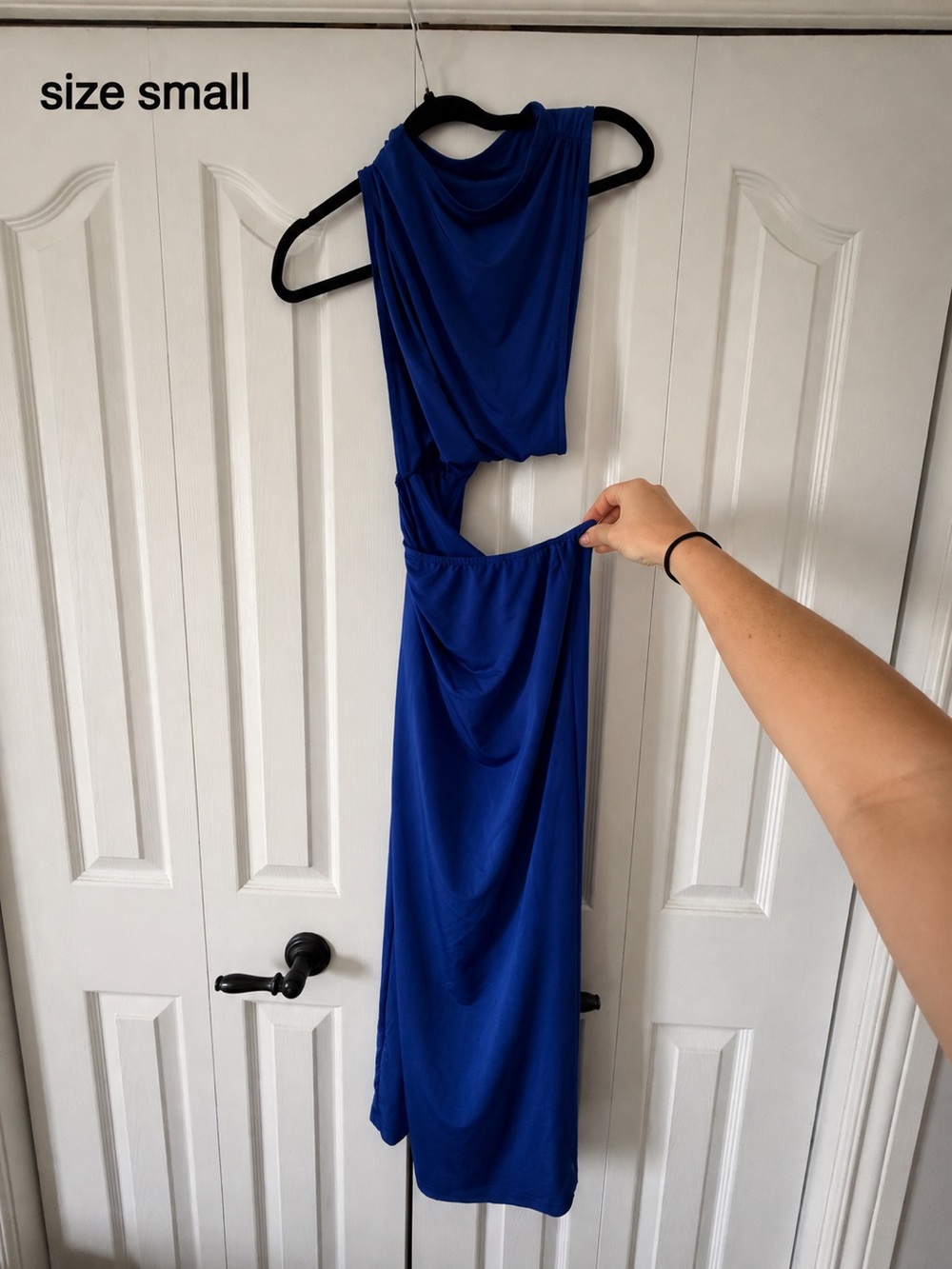 Blue Cutout Sleeveless Dress - Small